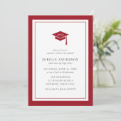 Editable Color Mortarboard Graduation Party Kaart (Staand voorkant)