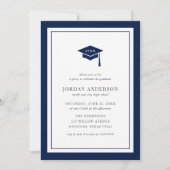 Editable Color Mortarboard Graduation Party Kaart (Voorkant)