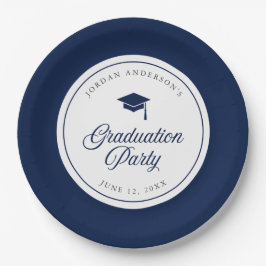 Editable Color Mortarboard Script Graduation Party Papieren Bordje