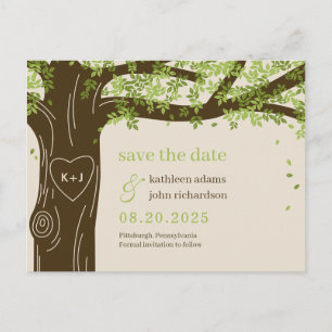 EDITABLE COLOR Oak Save the Date Briefkaart