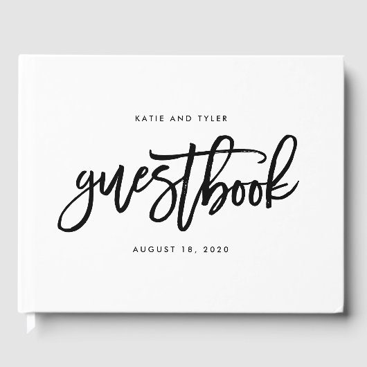 EDITABLE COLOR Pensed Charm BCC Wedding Gastenboek (Voorkant)