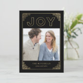 EDITABLE COLOR Refined Joy Holiday Photo Card Feestdagenkaart (Staand voorkant)