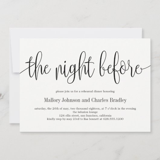 EDITABLE COLOR Rehearings Dinner Invitation LCC Bedankkaart (Voorkant)