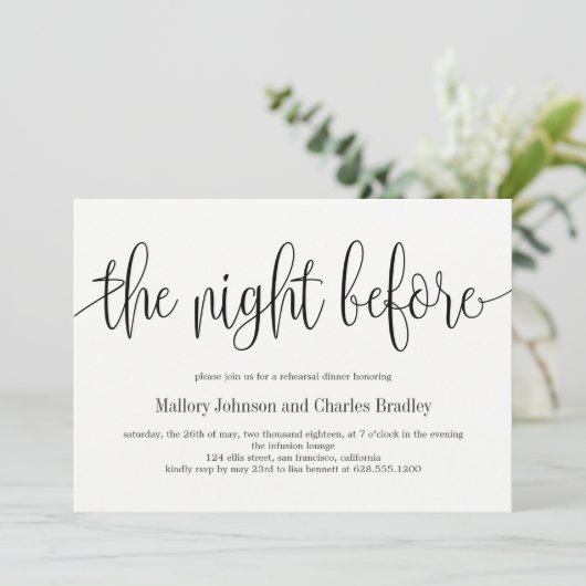 EDITABLE COLOR Rehearings Dinner Invitation LCC Bedankkaart (Staand voorkant)