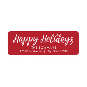 EDITABLE COLOR Splendid Season Holiday Address Etiket