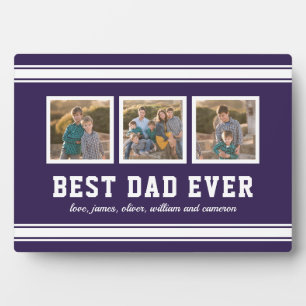 Editable Color Sporty Best Dad Ever Photo Collage Fotoplaat