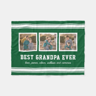 Editable Color Sporty Best Grandpa Ever Photo Fleece Deken