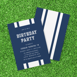 Editable Color Varsity Any Age Birthday Party Kaart