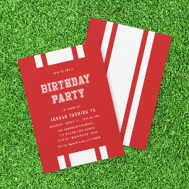 Editable Color Varsity Any Age Birthday Party Kaart