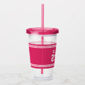 Editable Color Varsity Graduing Class of Year Acryl Drinkbeker (Rechts)