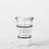 Editable Color Varsity Graduing Class of Year Acryl Drinkbeker (Achterkant)