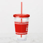 Editable Color Varsity Graduing Class of Year Acryl Drinkbeker (Rechts)