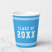 Editable Color Varsity Graduing Class Year Papieren Bekers (Achterkant)