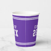 Editable Color Varsity Graduing Class Year Papieren Bekers (Rechts)