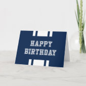 Editable Color Varsity Happy Birthday Kaart (Voorkant)