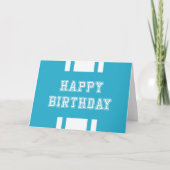 Editable Color Varsity Happy Birthday Kaart (Voorkant)