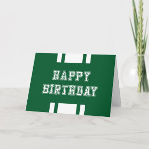 Editable Color Varsity Happy Birthday Kaart