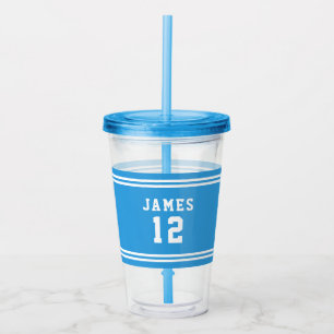 Editable Color Varsity Name Number Acryl Drinkbeker