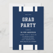 Editable Color Varsity Photo Afstuderen Afstudeerd Kaart (Achterkant)