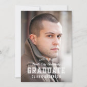 Editable Color Varsity Photo Afstuderen Afstudeerd Kaart (Voorkant)