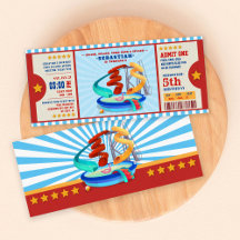 Editable Color Water Park Ticket Birthday
