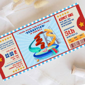 Editable Color Water Park Ticket Birthday Kaart