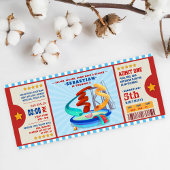 Editable Color Water Park Ticket Birthday Kaart