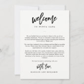 EDITABLE COLOR Weddenschap Welkomstbrief reisroute Bedankkaart (Voorkant)