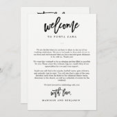 EDITABLE COLOR Weddenschap Welkomstbrief reisroute Bedankkaart (Voorkant / Achterkant)