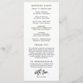 EDITABLE COLOR Wedding Ceremony Program #BCC Programmakaart (Achterkant)