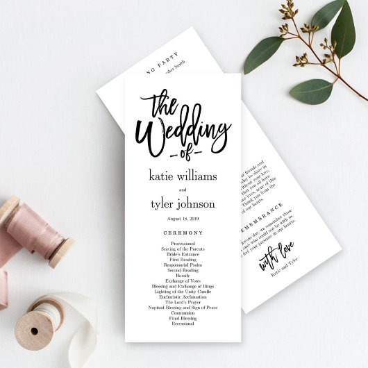 EDITABLE COLOR Wedding Ceremony Program #BCC Programmakaart