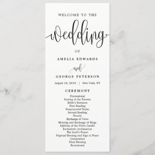 EDITABLE COLOR Wedding Ceremony Program #LCC Programmakaart