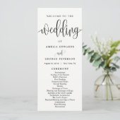 EDITABLE COLOR Wedding Ceremony Program #LCC Programmakaart (Staand voorkant)