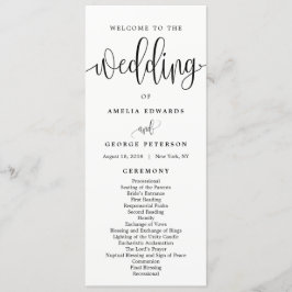 EDITABLE COLOR Wedding Ceremony Program #LCC Programmakaart