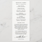 EDITABLE COLOR Wedding Ceremony Program #MSC Programmakaart (Achterkant)