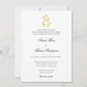 EDITABLE COLORS AB Monogram BA Logo Invitation Kaart (Voorkant)