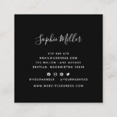 Editable Colors Calligraphy Script Social Media Vierkante Visitekaartje (Achterkant)
