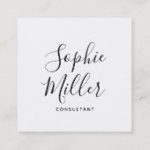 Editable Colors Calligraphy Script Social Media Vierkante Visitekaartje (Voorkant)
