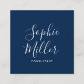 Editable Colors Calligraphy Script Social Media Vierkante Visitekaartje (Voorkant)