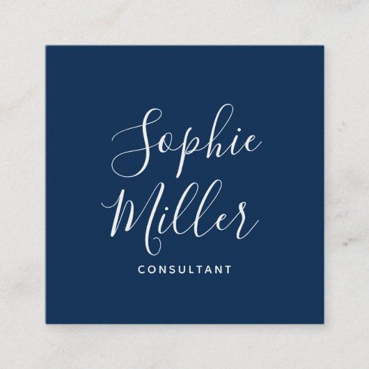 Editable Colors Calligraphy Script Social Media Vierkante Visitekaartje (Voorkant)