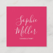 Editable Colors Calligraphy Script Social Media Vierkante Visitekaartje (Voorkant)