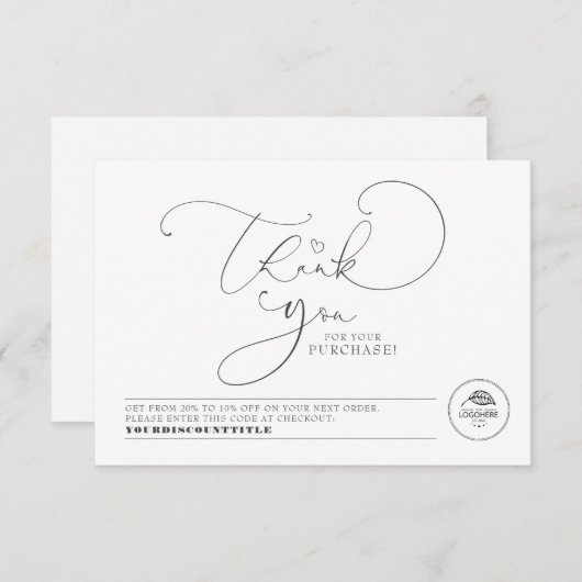 Editable Colors Elegant Cute Business Hartelijk da (Voorkant / Achterkant)