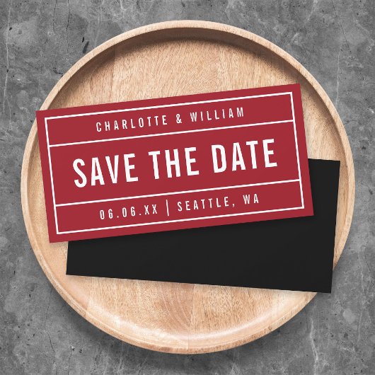 Editable Colors Modern Bordern Bold Save the Date