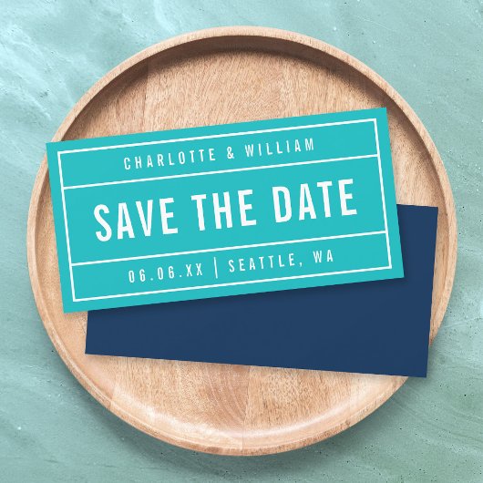 Editable Colors Modern Bordern Bold Save the Date