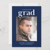 Editable Colors Serif Photo Afstudeerder Announoun Kaart (Voorkant)