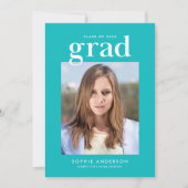 Editable Colors Serif Photo Graduation Party Kaart (Voorkant)