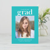 Editable Colors Serif Photo Graduation Party Kaart (Staand voorkant)