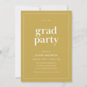 Editable Colors Serif Photo Graduation Party Kaart (Achterkant)