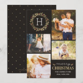 EDITABLE Colour Festive Wreatry kerst Feestdagenkaart (Voorkant / Achterkant)