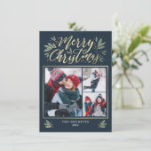 EDITABLE Colour Kerstmis Glow Holiday-fotokaart Feestdagenkaart (Staand voorkant)